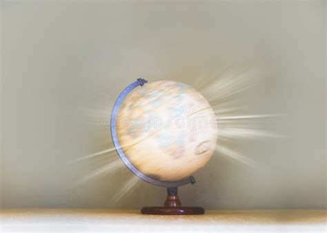 Glowing Light Filtered On Spinning Globe Model World Environmental And