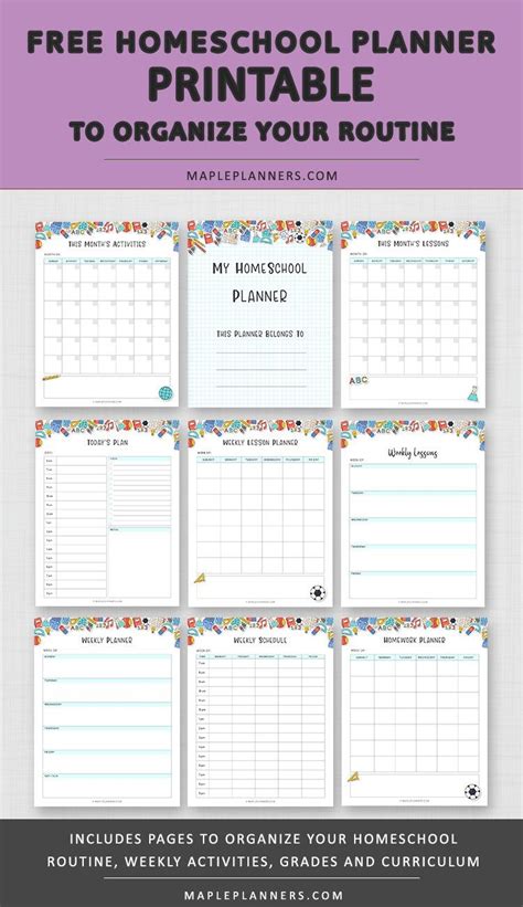 Homeschool Lesson Planner Template Free Printable Templates