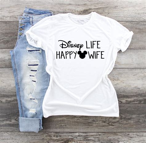 Disney Life Happy Wife Shirt Disney Group Shirts -Disney Family Shirts - Disney Shirts - Disney ...