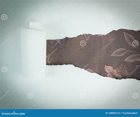 Foglio Di Carta Lacerato In Bei Tessuti Fotografia Stock Immagine Di