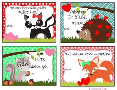 Printable Valentine Kids Animal Valentine By Pinkowlpartydesign 275