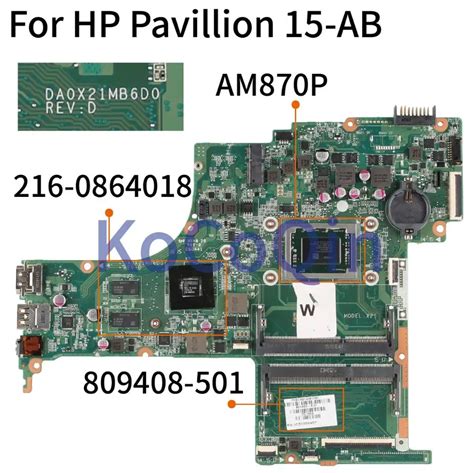 Kocoqin 809408 001 809408 501 Laptop Motherboard For Hp Pavillion 15 Ab