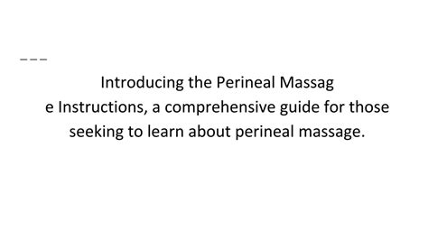 Ppt Perineal Massage Instructions Powerpoint Presentation Free