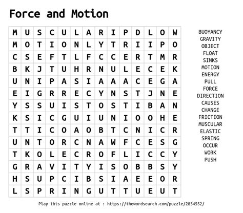 Download Word Search On Force And Motion