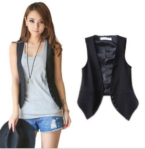 Euro 8 Incl Shipping 2014 New Fashion Spring Summer Women V Neck Sleeveless Slim Covered Button