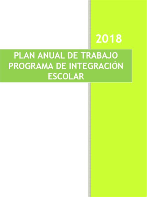 Plan Anual De Trabajo Pie 2018 Evaluación Maestros Prueba