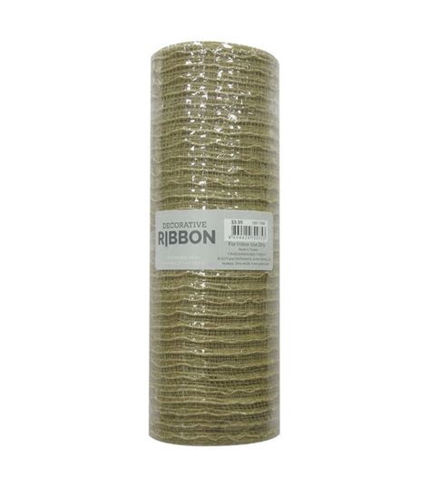 Decorative Ribbon Metallic Deco Mesh 10x10 Yds Natural Jute Joann