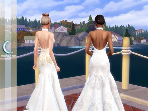 The sims 4 lace wedding dress klaudia (mesh) by slyd available at the sims resource download a romantic wedding dress featuring a long sleeve top strewn with de. The sims 4 - Wedding Dress Celeste - Cris Paula Sims
