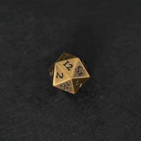 Metal Standard D20 Dice Gold Finish Extra Large Extra Heavy Etsy