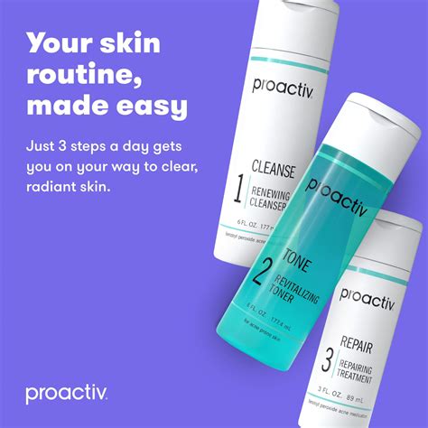 Proactiv 3 Step Acne Treatment Benzoyl Peroxide Face Wash Repairing