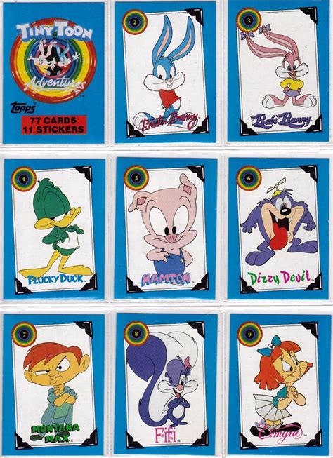 Collectible Tiny Toon Adventures Trading Cards And Stickers Set