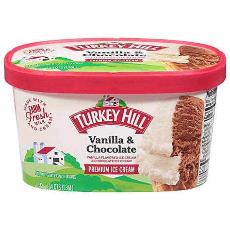 Turkey Hill Ice Cream Vanilla Chocolate Premium 1 44 Qt Frozen
