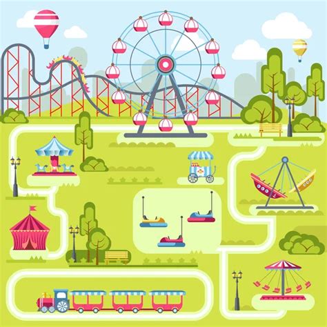 Amusement Park Map — Stock Vector © Artisticco 8539620