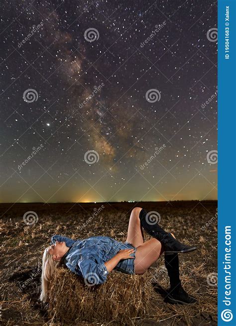 gorgeous cowgirl under milky way stock image image of exposure milky 195041683