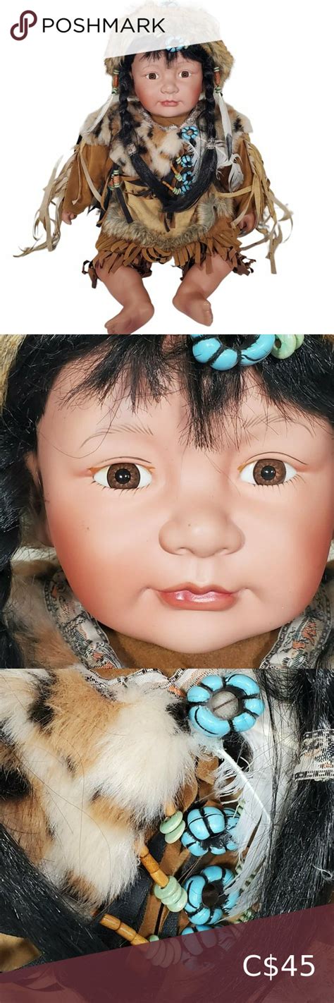 Cathay Collection Native American Indian Large Porcelain Doll Braids 1255000