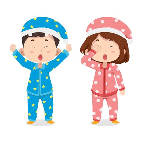 Premium Vector Cute Children Characters In Pajamas