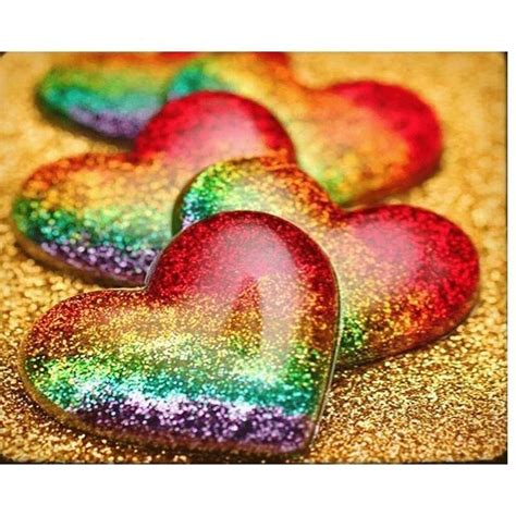 Rainbow Heart Love Diamond Painting Kit Diy Cœur De Point De Croix