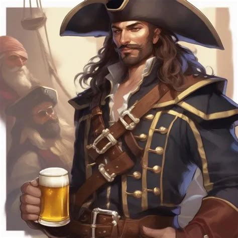 Dnd Art Male Human 40 Years Handsome Pirate Captain Openart
