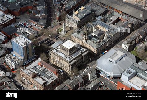 Aerial View Of Preston City Centre Including Preston Cenotaph And The
