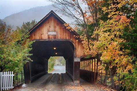 Vermont Fall Colors Over The Middle Bridge Photograph By