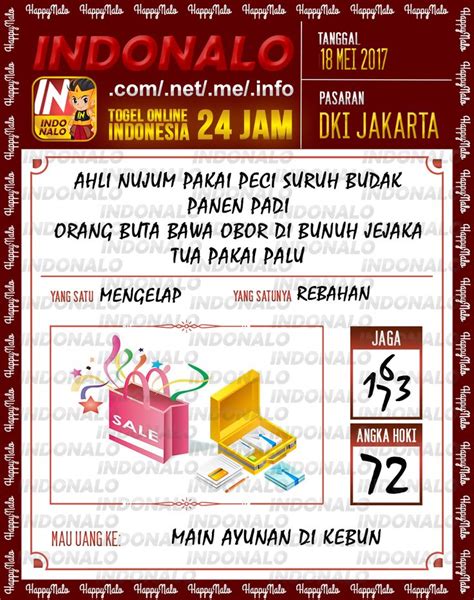 Maybe you would like to learn more about one of these? Kode Mimpi 3D Togel Wap Online Indonalo DKI Jakarta 18 Mei ...