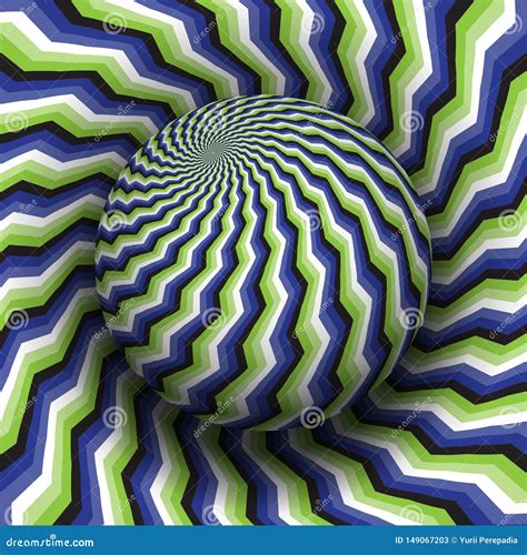 Optical Illusion Hypnotic Vector Illustration Blue Green White Black
