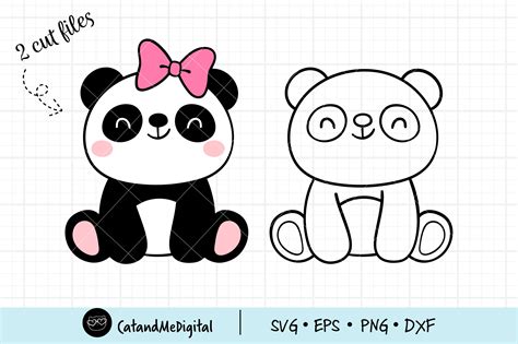 Baby Panda Svg Gráfico por CatAndMe Creative Fabrica
