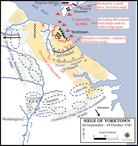 Battle Of Yorktown 1781 Map