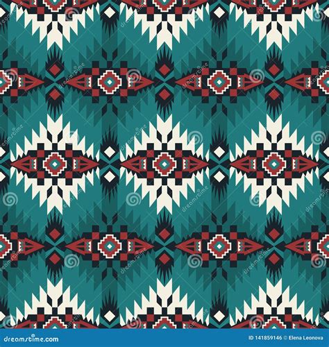 Native Southwest American Indian Aztec Navajo Seamless Pattern