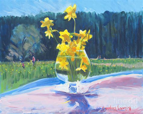 Collecting Daffodils Painting By Candace Lovely Fine Art America