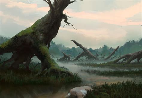 Swamp By László Szabados Fantasy Art Landscapes Fantasy Landscape
