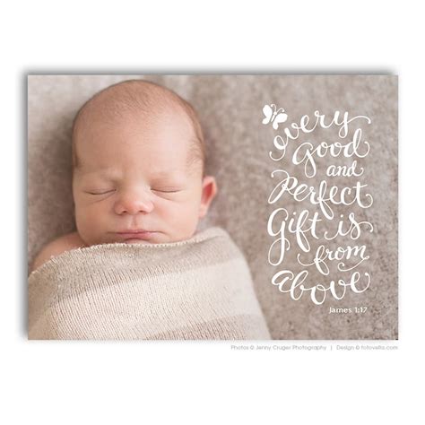Birth Announcement Card Bible Verse Christian Themed Etsy