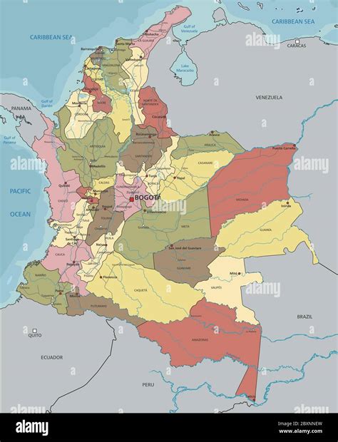 Vector Mapa Politico Vectorial Mapa Politico De Colombia Vector De Images