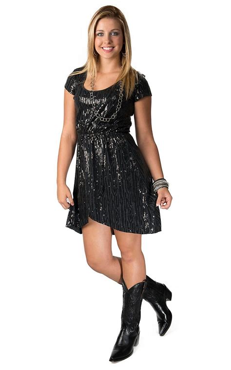 Rock And Roll Cowgirl® Womens Charcoal Grey With Black Zebra Sequins