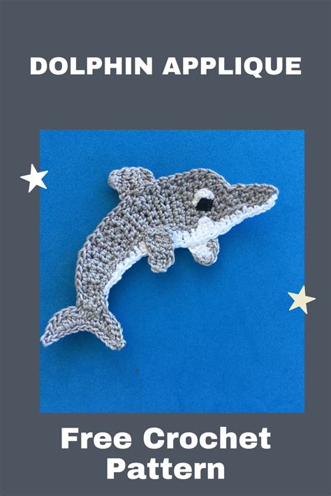 Learn How To Crochet This Cute Dolphin Applique By Following The Free