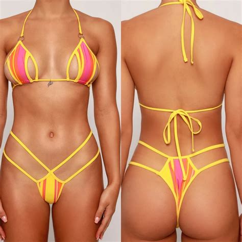 2022 Nuevo Estilo Mujeres Bikini Sexy Contraste Color Espalda