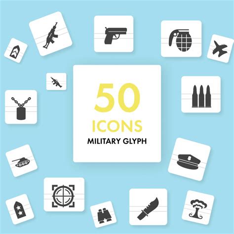 Military Glyph Icons Masterbundles