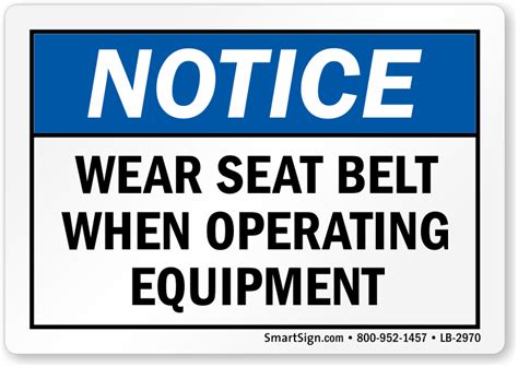 seat belt must be worn warning label