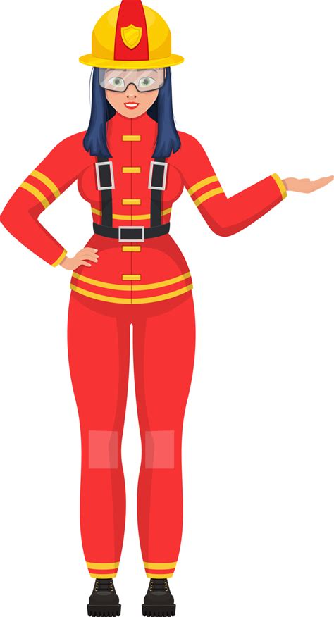 Woman Firefighter Clipart Design Illustration 9305147 Png