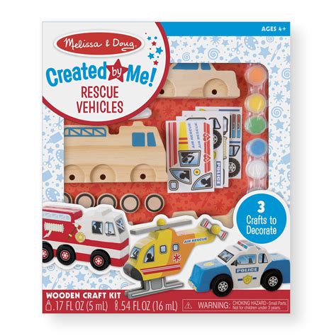 Melissa And Doug Created By Me Rescue Vehicles Wooden Craft Kit