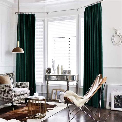 Get the look of pure indulgence with these beautifully luxurious velvet and chenille curtains. jinchan Green Curtains Velvet Drapes Bedroom Window ...