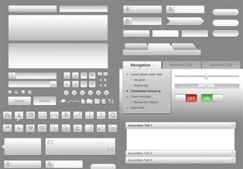 Huge Grey Web Ui Icon Element Kit Psd Welovesolo