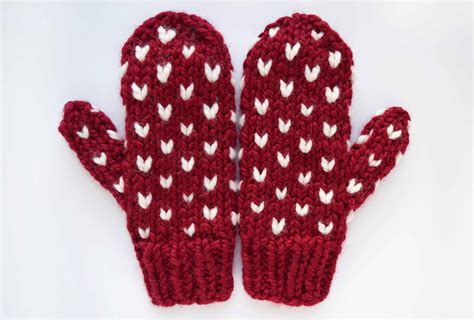 Little Hearts Mittens Free Pattern Knifty Knittings