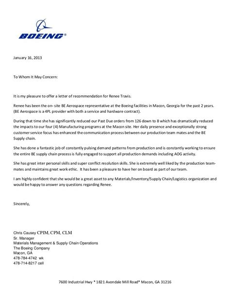Boeing Letter Of Reccommendation