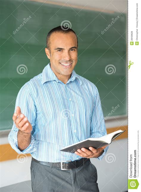 Hispanic Male Teacher Stock Photo Image Of Smile Happy