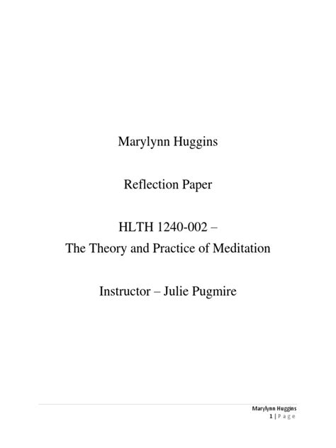 A reflection paper is one of the most common and useful forms of academic tasks out there. reflection paper - final | Mindfulness | Self-Improvement