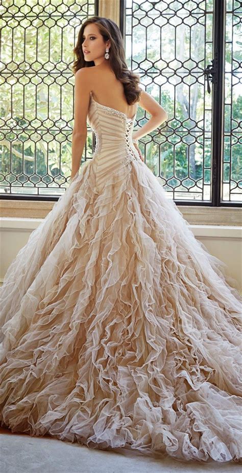The collection includes elegant trains, chic and chiffon designs, aline and pleated ball gowns, sleeveless and lace sleeves, these wedding dresses are simply perfect for your special day. 23 Elegant and Classic Champagne Wedding Ideas | Deer ...