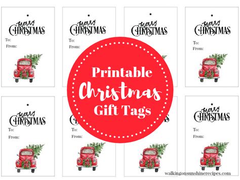 5 out of 5 stars. Red Truck Christmas Tree Gift Tags | Walking On Sunshine ...