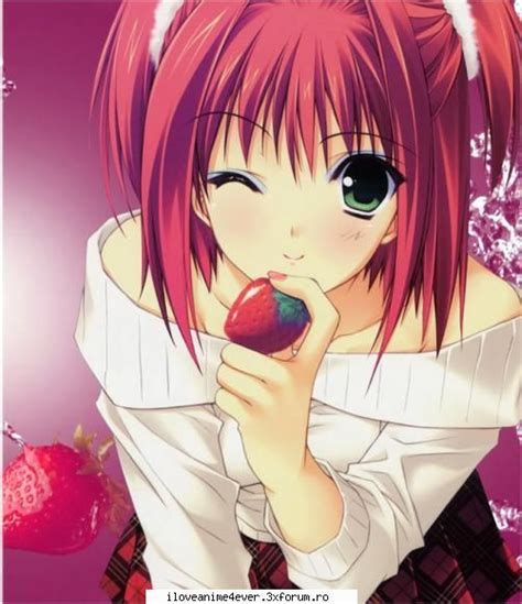 Anime Cute Girl Red Hair Strawberry Image 306509 On