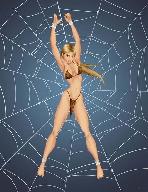 A Sexy Naked Girl Cocooned In A Spider S Web Ibikini Cyou